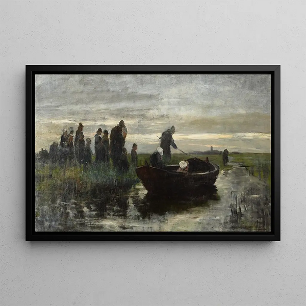 Chaland funéraire de Marken - Petrus van der Velden — framed artwork on a wall