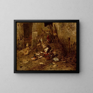 Domestic poultry - Philibert Léon Couturier — framed artwork on a wall