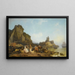 a maritime port in the Levant, morning - Philip James de Loutherbourg — framed artwork on a wall