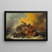 Battle at Sea between Soldiers and Eastern Pirates - Philip James de Loutherbourg — framed artwork on a wall