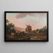 Partiers on a stagecoach - Philip James de Loutherbourg — framed artwork on a wall