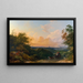 The Evening Stagecoach, London in the Distance - Philip James de Loutherbourg — framed artwork on a wall