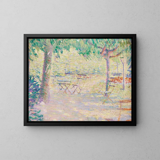 Sunny Terrace in Giverny - Philip Leslie Hale — framed artwork on a wall