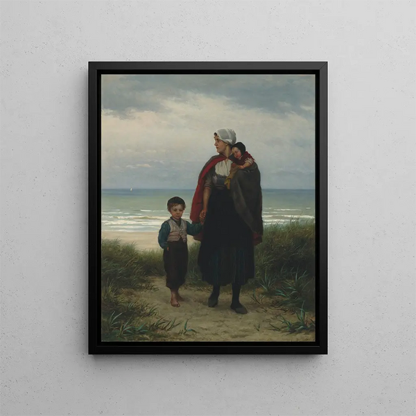 Departure at sea, farewell to the father - Philip Sade — framed artwork on a wall