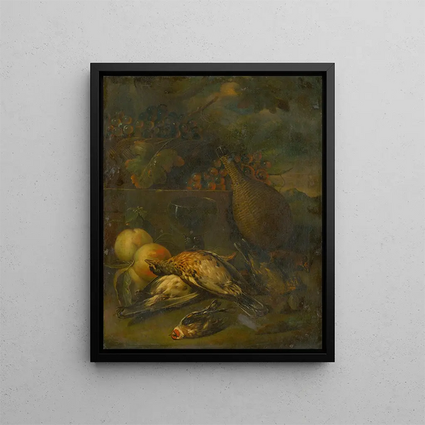 Nature morte aux grives litornes - Philipp Ferdinand de Hamilton — framed artwork on a wall