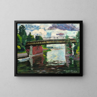 The Wannsee Bridge - Philipp Franck — framed artwork on a wall