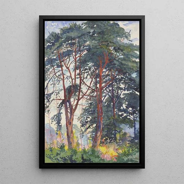 Pine Forest - Philipp Franck — framed artwork on a wall