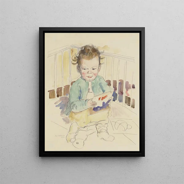 Child Playing - Philipp Franck — framed artwork on a wall