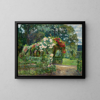 Rosenlaube dans le jardin de Richter - Philipp Franck — framed artwork on a wall