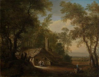Farm between trees in midday light circa 1743-1745 - Philipp Hieronymus Brinckmann — artwork view