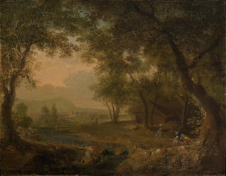 Vue de la forêt sur un paysage du soir - Philipp Hieronymus Brinckmann — artwork view