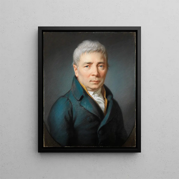 Portrait Painting of August Vierordt - Philipp Jakob Becker — framed artwork on a wall