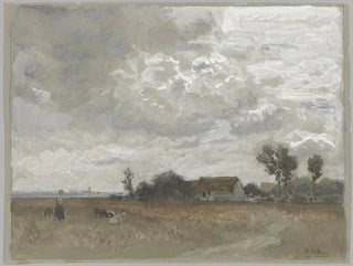 Woman with goats near a stream - Philipp Röth — artwork view