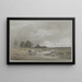 Landscape of meadow with herd drinking - Philipp Röth — framed artwork on a wall
