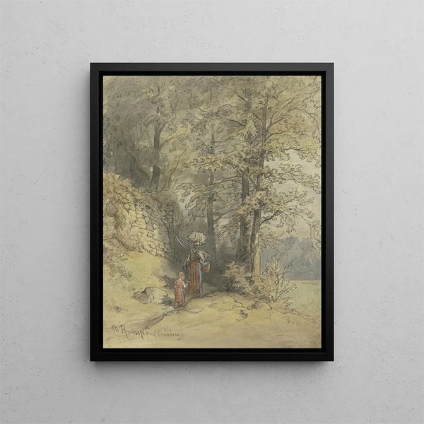 A part of the trail through the oaks below the philosophers' path in the valley near Kronberg - Philipp Rumpf — framed artwork on a wall
