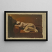 a Sleeping Woman on a Red Sofa - Philipp Winterwerb — framed artwork on a wall