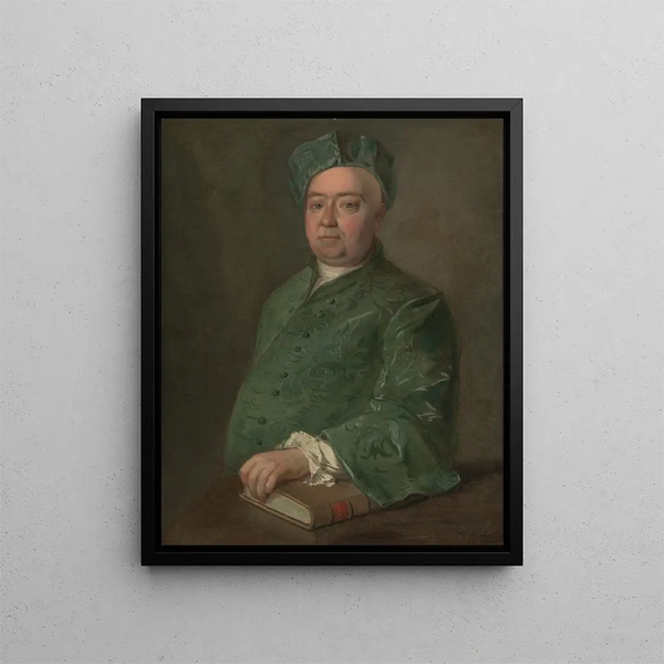 an unknown man - Philippe Mercier | Painting — framed artwork on a wall