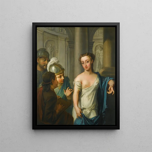 The Drawing Lesson - Philippe Mercier — framed artwork on a wall