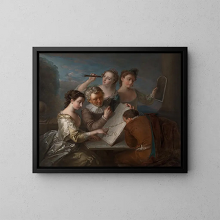 The Sense of Sight - Philippe Mercier — framed artwork on a wall