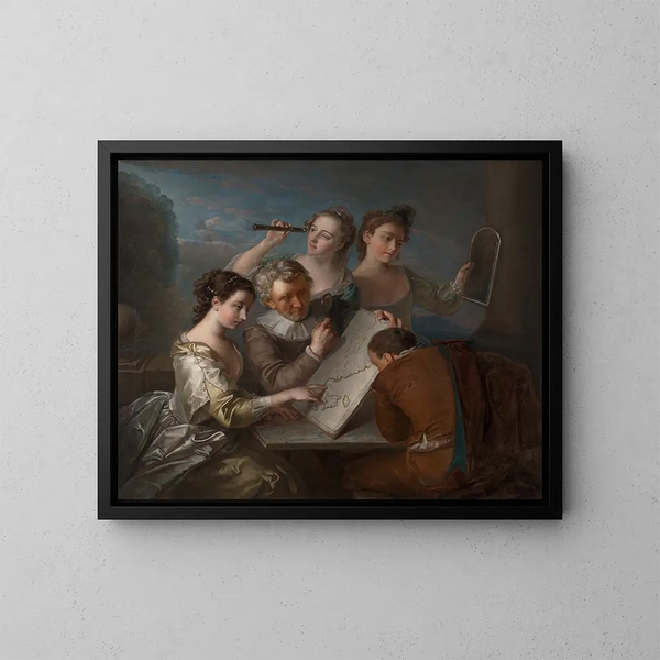 The Sense of Sight - Philippe Mercier — framed artwork on a wall