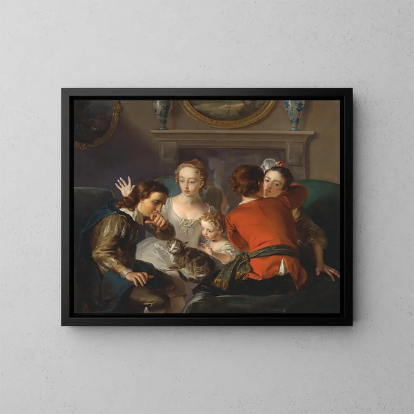 The Sense of Touch - Philippe Mercier — framed artwork on a wall