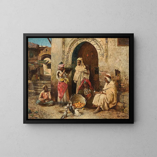 The Orange Seller - Philippe Pavy — framed artwork on a wall