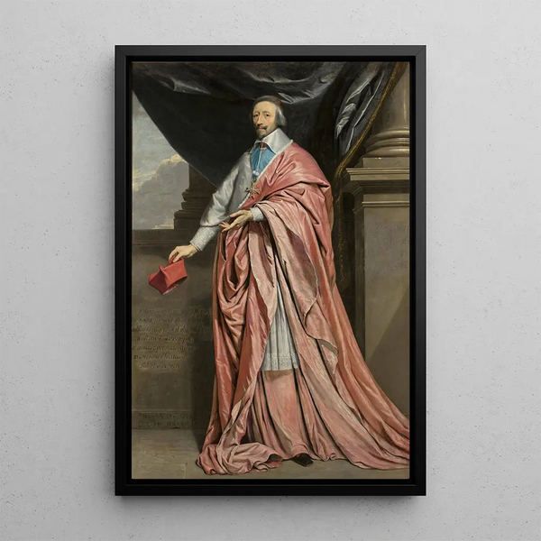 Portrait of Cardinal Richelieu - Philippe de Champaigne — framed artwork on a wall