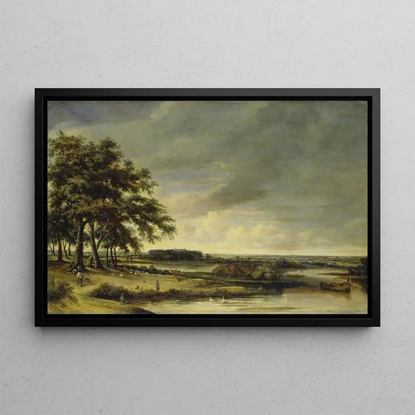 Dutch Landscape Painting - Philips Koninck — framed artwork on a wall