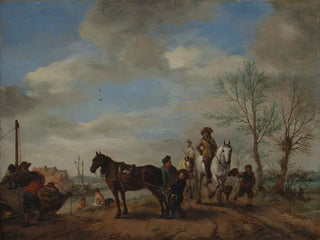 A man and a woman on horseback - Philips Wouwerman — artwork view