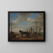 A man and a woman on horseback - Philips Wouwerman — framed artwork on a wall