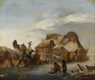 A noble sledge on the ice - Philips Wouwerman — artwork view
