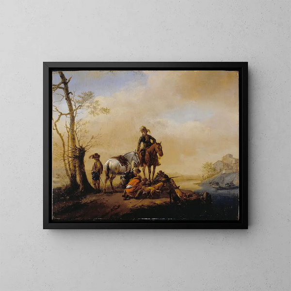 Stop of the Athletes - Philips Wouwerman — framed artwork on a wall
