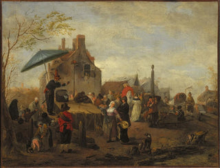 jugglers at the market - Philips Wouwerman — artwork view