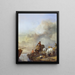 Landing a boat - Philips Wouwerman — framed artwork on a wall