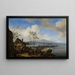 Joyful and rowdy peasant painting in an inn - Philips Wouwerman — framed artwork on a wall