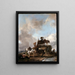 Peasants in the Fields Hay Harvest - Philips Wouwerman — framed artwork on a wall