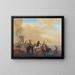 Cavaliers and horses resting near a river - Philips Wouwerman — framed artwork on a wall