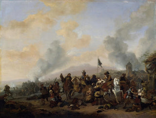 soldiers pillaging a village - Philips Wouwerman — artwork view