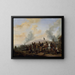 soldiers pillaging a village - Philips Wouwerman — framed artwork on a wall