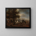 The rearing gray horse - Philips Wouwerman — framed artwork on a wall