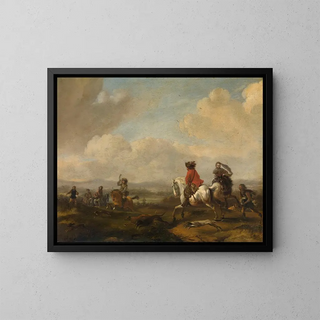 The conduct - Philips Wouwerman — framed artwork on a wall