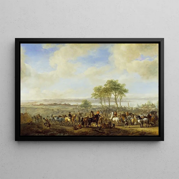 The Horse Fair - Philips Wouwerman — framed artwork on a wall