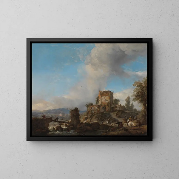 La Chasse au cerf - Philips Wouwerman — framed artwork on a wall