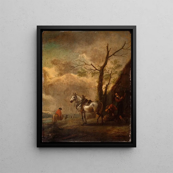 The place of rest - Philips Wouwerman — framed artwork on a wall