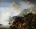 Voyageurs attendant un ferry - Philips Wouwerman — artwork view
