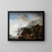 Voyageurs attendant un ferry - Philips Wouwerman — framed artwork on a wall