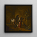 Voyageurs dans une grotte - Philips Wouwerman — framed artwork on a wall
