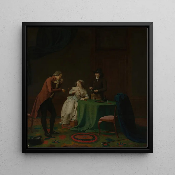 Conversation Piece - The Sense of Smell - Jan Ekels the Younger — framed artwork on a wall