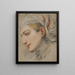 Head of a young woman wearing a veil, profile to the left - Pier Francesco Mola — framed artwork on a wall
