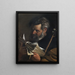 Saint Joseph reading a book and holding a flowering staff - Pier Francesco Mola — framed artwork on a wall